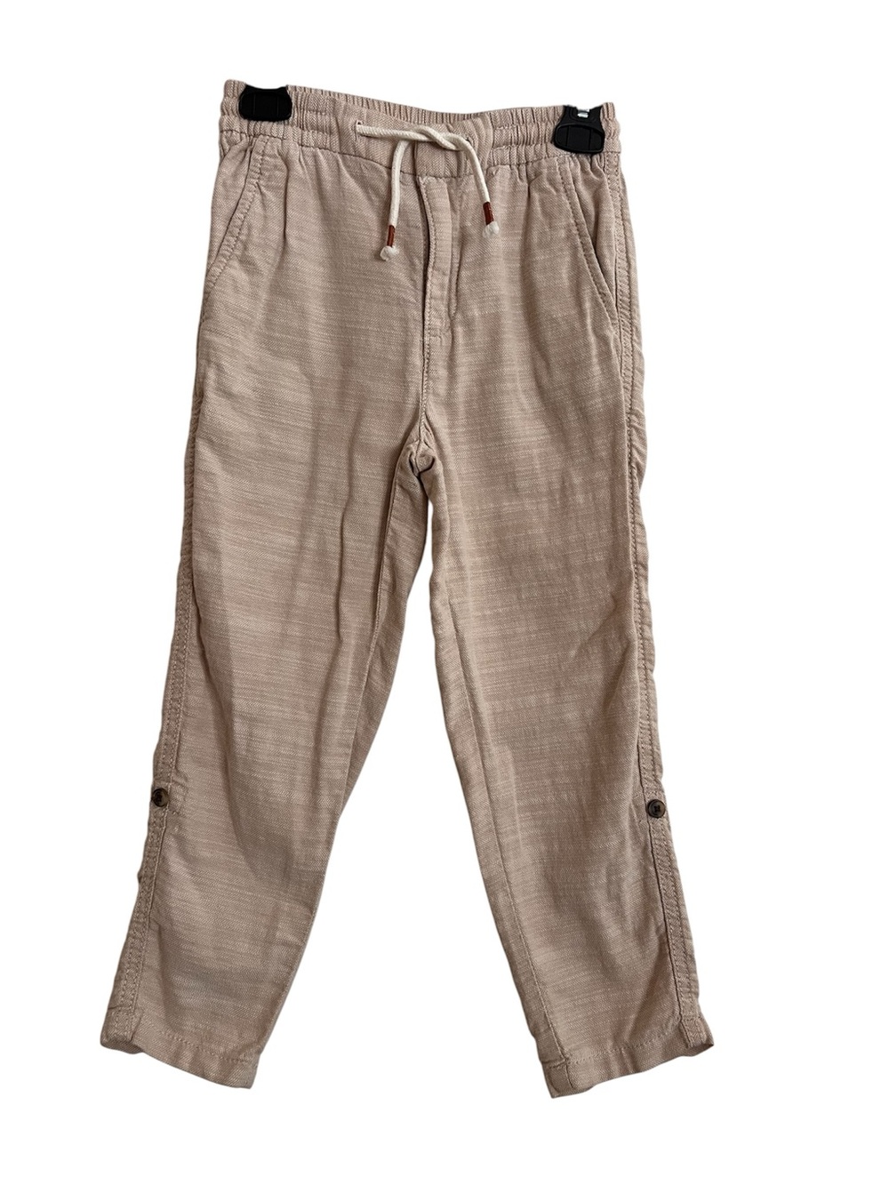 H&M Beige Drawstring Casual Roll Up Pants